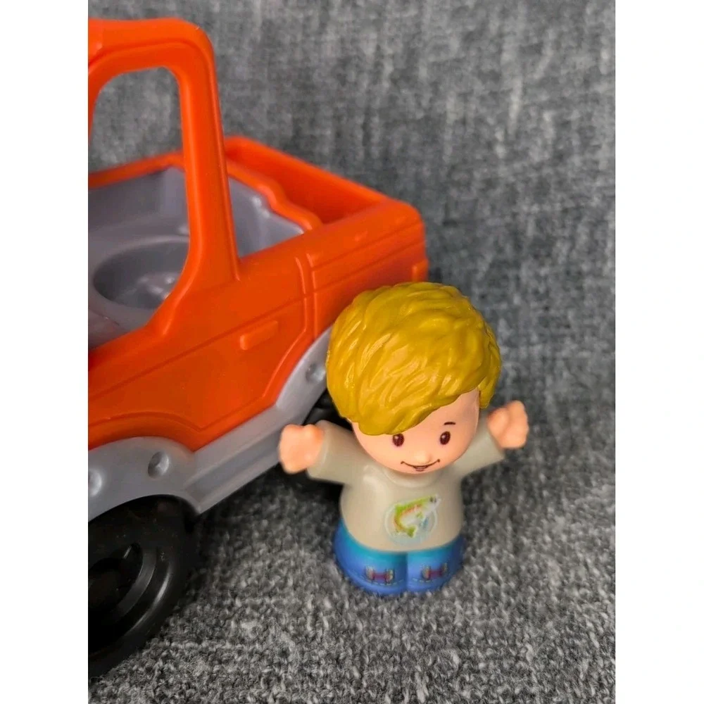 FisherPrice Little People Orange Pickup Truck w Boy Figure Toy Lot